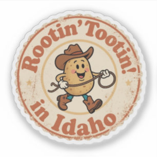 Rootin’ Tootin’ Idaho_ Potato Cowboy Artwork Aufkleber