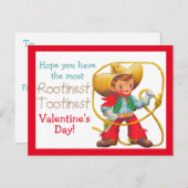 Rootin Tootin Vintag Cowboy Valentinstag Kids Postkarte (Vorne/Hinten)