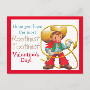 Rootin Tootin Vintage-Cowboy-Valentinstag-Kinder Postkarte
