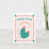 "Rooting for You" Cactus Greeting Card Dankeskarte (Vorderseite)