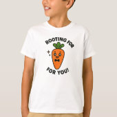 Rooting For You Cute Orange Carrot Design T-Shirt (Vorderseite)