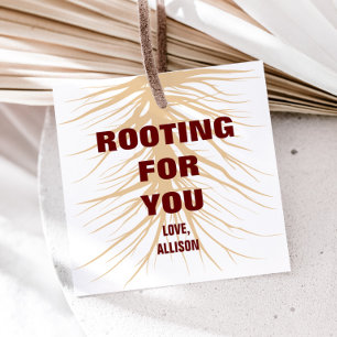 Rooting for You Gift Tag, Gartenarbeit Pflanze Roo Geschenkanhänger