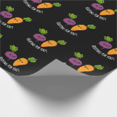 Rooting für dich Funny Veggie Pun Dark BG Geschenkpapier (Ecke)