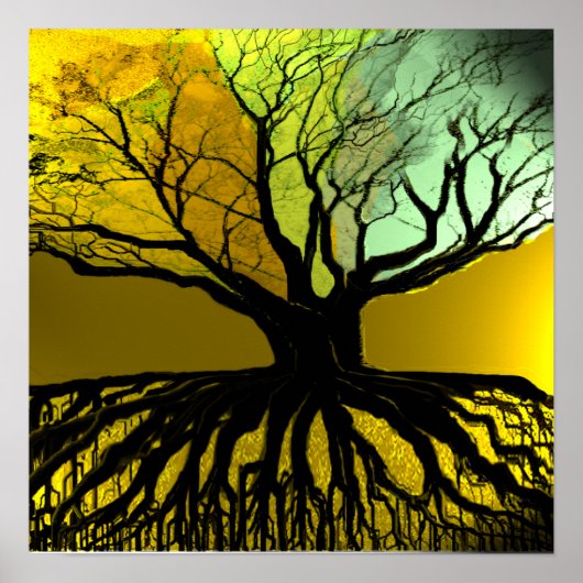 Roots Blue und Green Poster (Vorne)