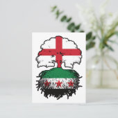 Roots & Crown: England–Syria Tree Postkarte (Stehend Vorderseite)