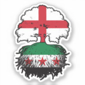 Roots & Crown: England–Syrien Baum Aufkleber (Vorderseite)