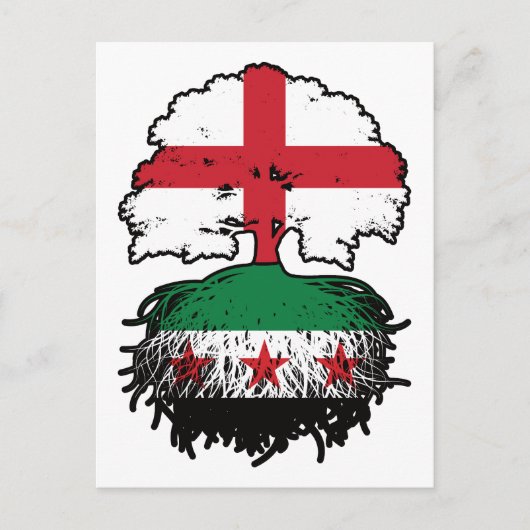 Roots & Crown: England–Syrien Baum Postkarte (Vorderseite)
