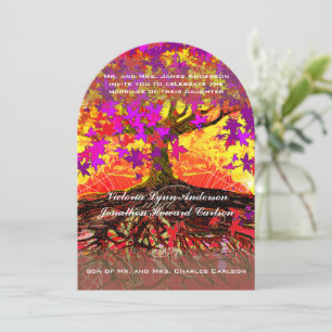 Roots of Love Romantische Eichenhochzeits-Einladun Einladung