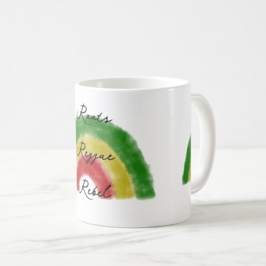 Roots Reggae Rebel Rainbow Kaffeetasse (VorderseiteRechts)