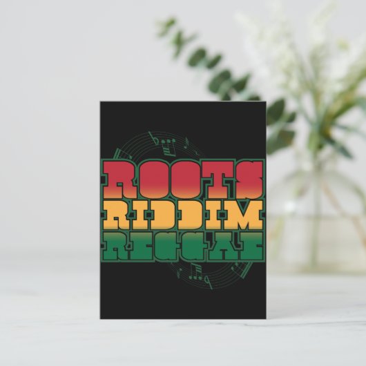 Roots Riddim Reggae Postkarte (Stehend Vorderseite)