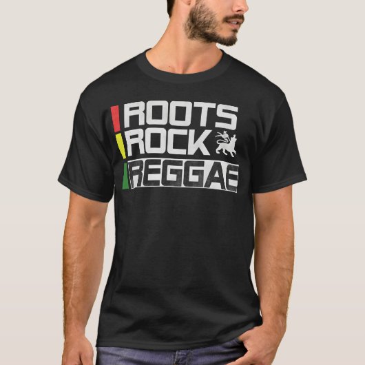 Roots Rock Reggae Rasta Farben Geschenk T-Shirt (Vorderseite)