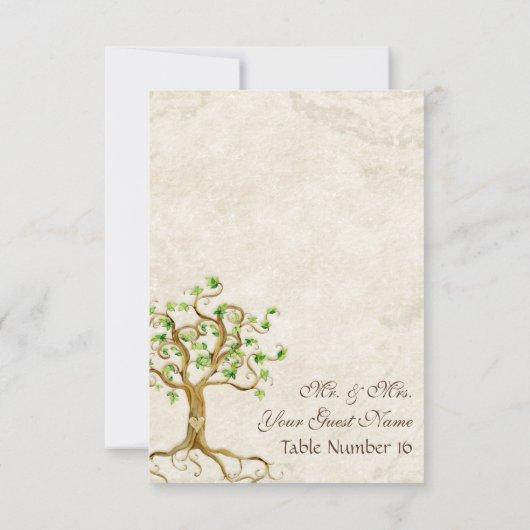 Roots verwirbelte Tischnummer aus antikem Pergamen (Rückseite)