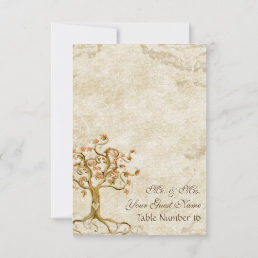 Roots verwirbelte Tischnummer aus antikem Pergamen (Rückseite)