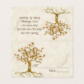 Roots verwirbelte Tischnummer aus antikem Pergamen Visitenkarten (Außenseite Aufgefaltet)