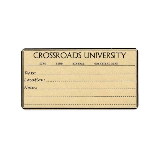 Rootwork-Label für Dirts und Mineralien Adressaufkleber (Vorne)