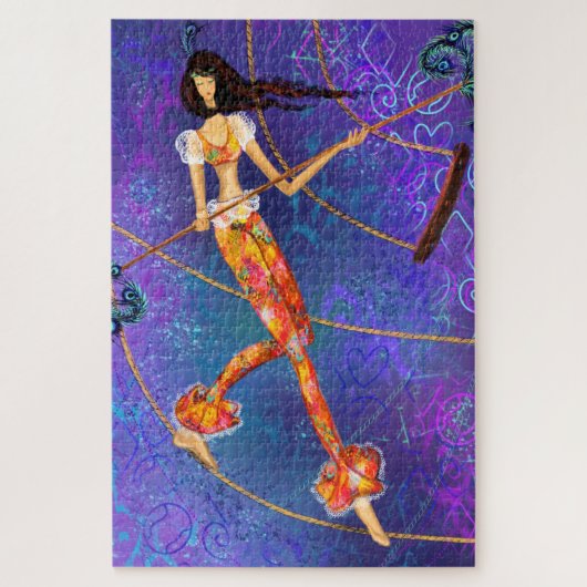 Rope Acrobat - Circus - Magic Girl - Malerei Art Puzzle (Vertikal)