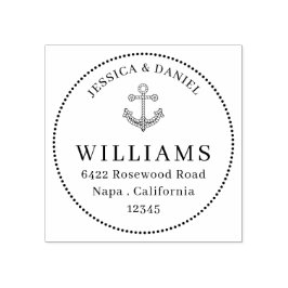 Rope Anchor Bold Familienname benutzerdefinierte A Gummistempel