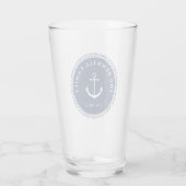 Rope & Anchor Navy Blue Fügen Sie Ihren Namen hinz Glas (Rückseite)