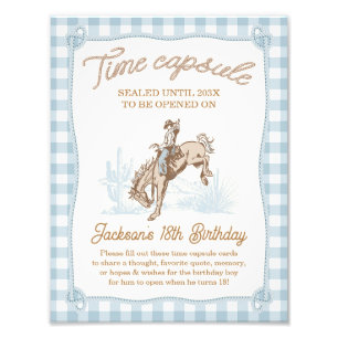 Rope Blue Kariert Cowboy 1. Rodeo Time Kapselunter Fotodruck