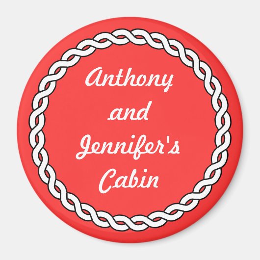 Rope Border Stateroom Door Marker rot Magnet (Vorne)