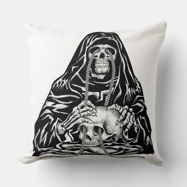 "Rope-Bound Skulls of Death" Kissen (Vorderseite)