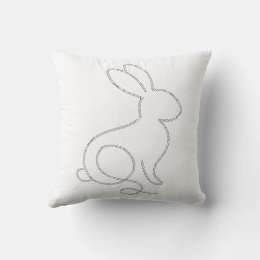 Rope Bunny Rabbit Minimal Modernes Design Kissen (Rückseite)