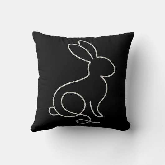 Rope Bunny Rabbit Minimal Modernes Design Kissen (Rückseite)