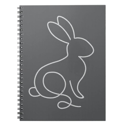 Rope Bunny Rabbit Minimal Modernes Design Notizblock (Vorderseite)