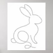Rope Bunny Rabbit Minimal Modernes Design Poster (Vorne)
