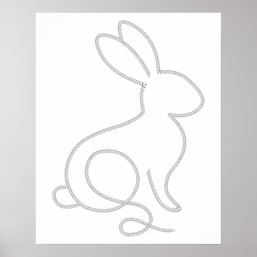 Rope Bunny Rabbit Minimal Modernes Design Poster (Vorne)