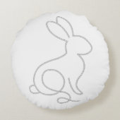 Rope Bunny Rabbit Minimal Modernes Design Rundes Kissen (Rückseite)