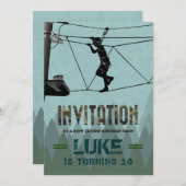 Rope Course Birthday Party Einladung (Vorne/Hinten)