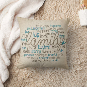 Rope Design Family Word Cloud Kissen