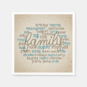 Rope Design Family Word Cloud Serviette (Vorderseite)
