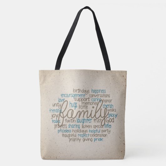 Rope Design Family Word Cloud Tasche (Vorderseite)