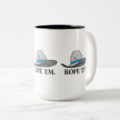 Rope 'Em Western Rodeo Zweifarbige Tasse (VorderseiteRechts)