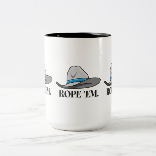 Rope 'Em Western Rodeo Zweifarbige Tasse (Mittel)