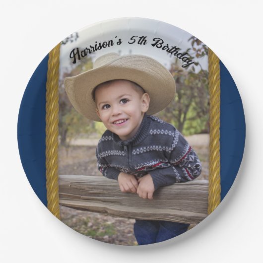 Rope-Frame-Western Pappteller (Vorderseite)