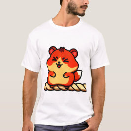 Rope Giggles: Chibi Hamster in Red & Cream T-Shirt