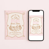 Rope Gingham Cowgirl Birthday Invitation Einladung