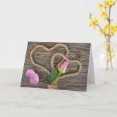 Rope Heart and Rose Anniversar Karte (Gelbe Blume)
