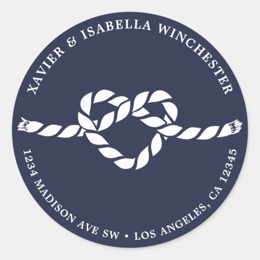 Rope Heft Return Address Label Runder Aufkleber (Vorderseite)