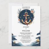 Rope Knot Boat Ship Foto Bänder Hochzeit Einladung (Vorderseite)