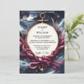 Rope Knot Boat Ship Navy Blue Nautical Wedding Einladung (Stehend Vorderseite)