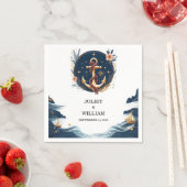 Rope Knot Boat Ship Navy Blue Nautical Wedding Serviette (Beispiel)