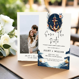 Rope Knot Boot Schiff Marine Blue Nautical Wedding Save The Date