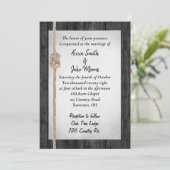 Rope Knot on Barn Wood Wedding Einladung (Stehend Vorderseite)