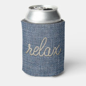 Rope Relax Text auf Denim Can Cooler Dosenkühler (Kanne Rückseite)
