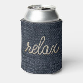 Rope Relax Text auf Denim Can Cooler Dosenkühler (Kanne Rückseite)