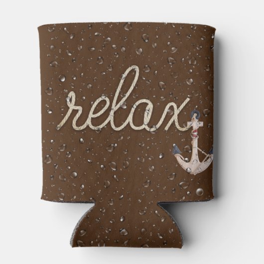 Rope Relax Text mit Anchor Can Cooler Dosenkühler (Rückseite)
